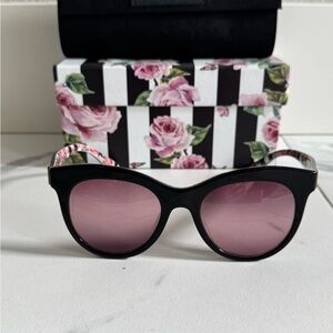Dolce & Gabbana Black Sunglasses with Pink Lenses